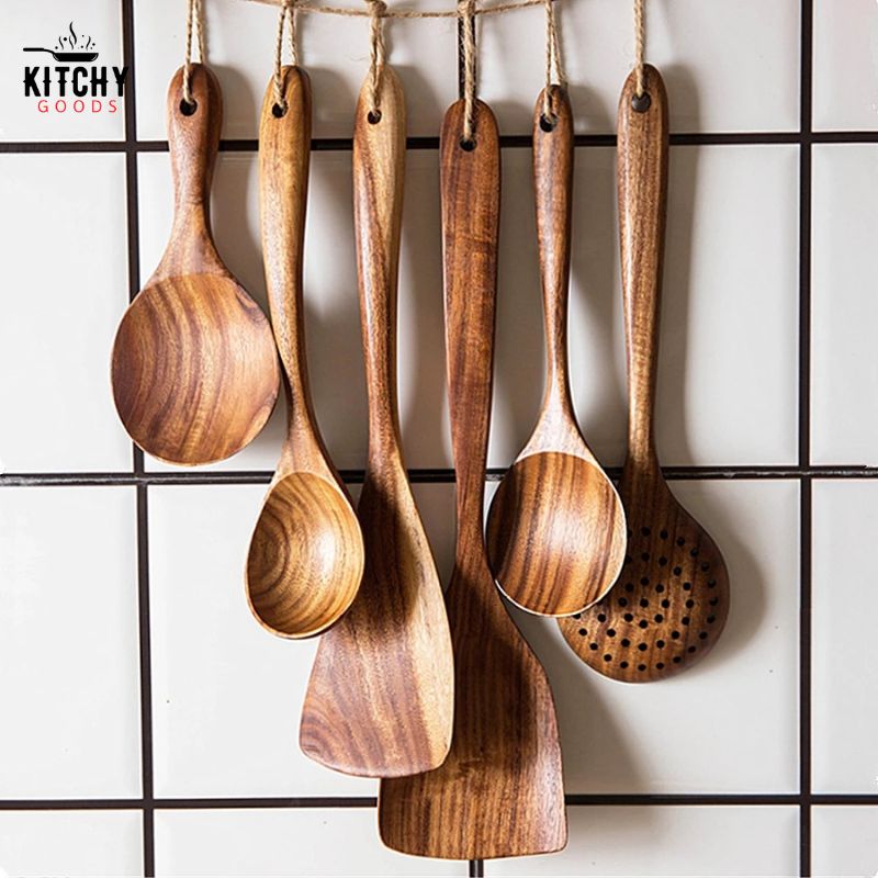 Ustensiles en Bois de Teck 🪵 | KitchyGoods
