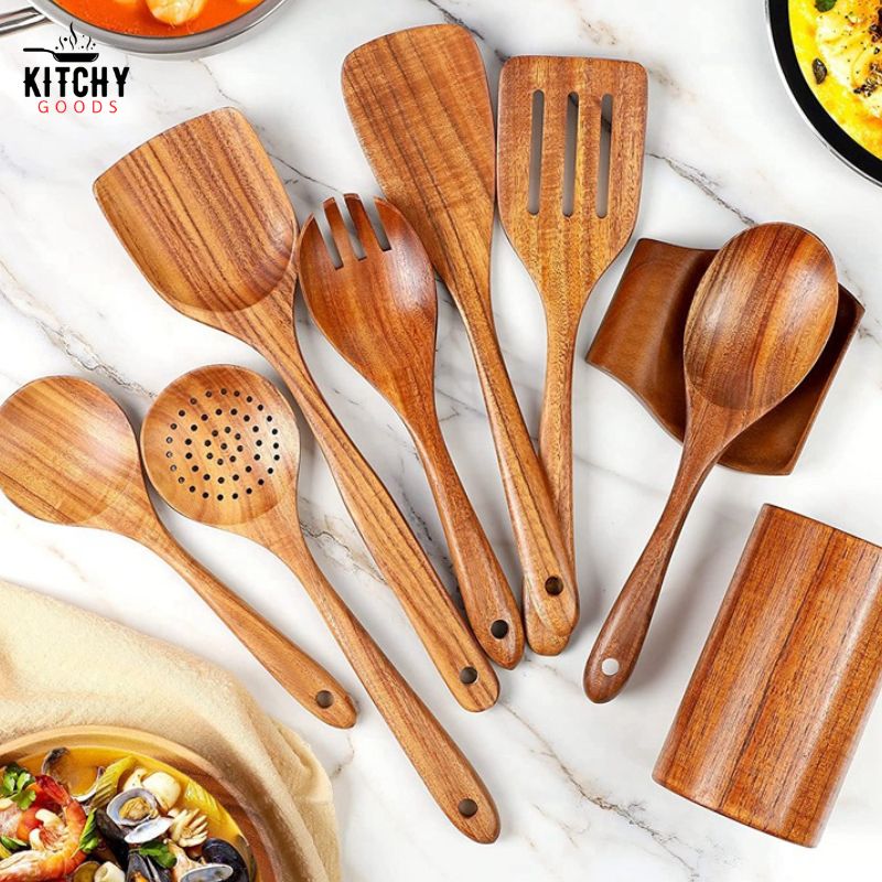 Ustensiles en Bois de Teck 🪵 | KitchyGoods