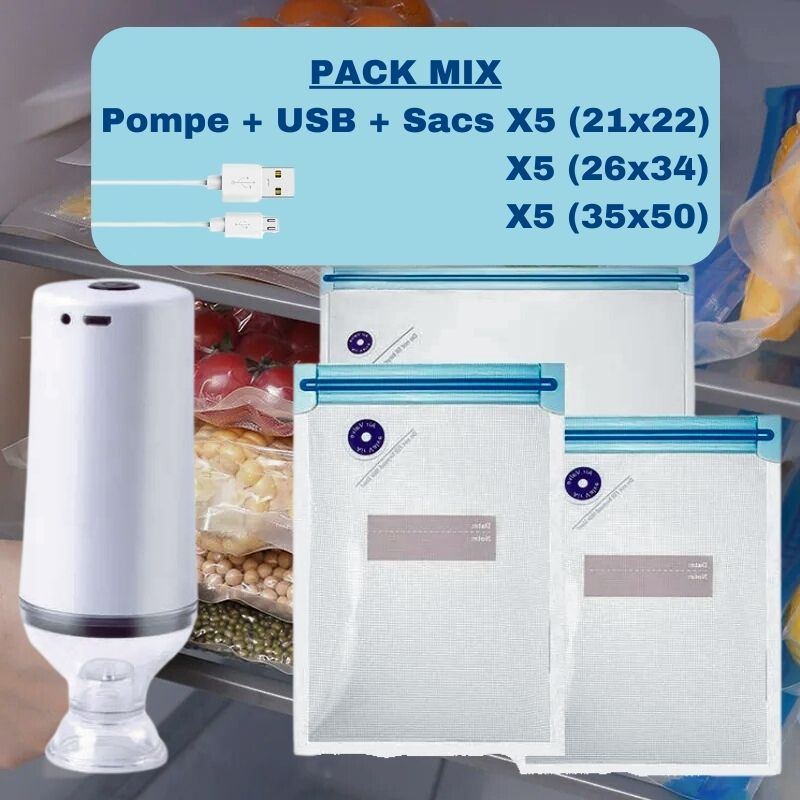 Sac Congelation Sous Vide Avec Pompe Electrique USB 💨 | KitchyGoods