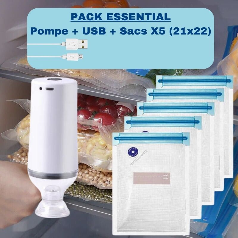 Sac Congelation Sous Vide Avec Pompe Electrique USB 💨 | KitchyGoods