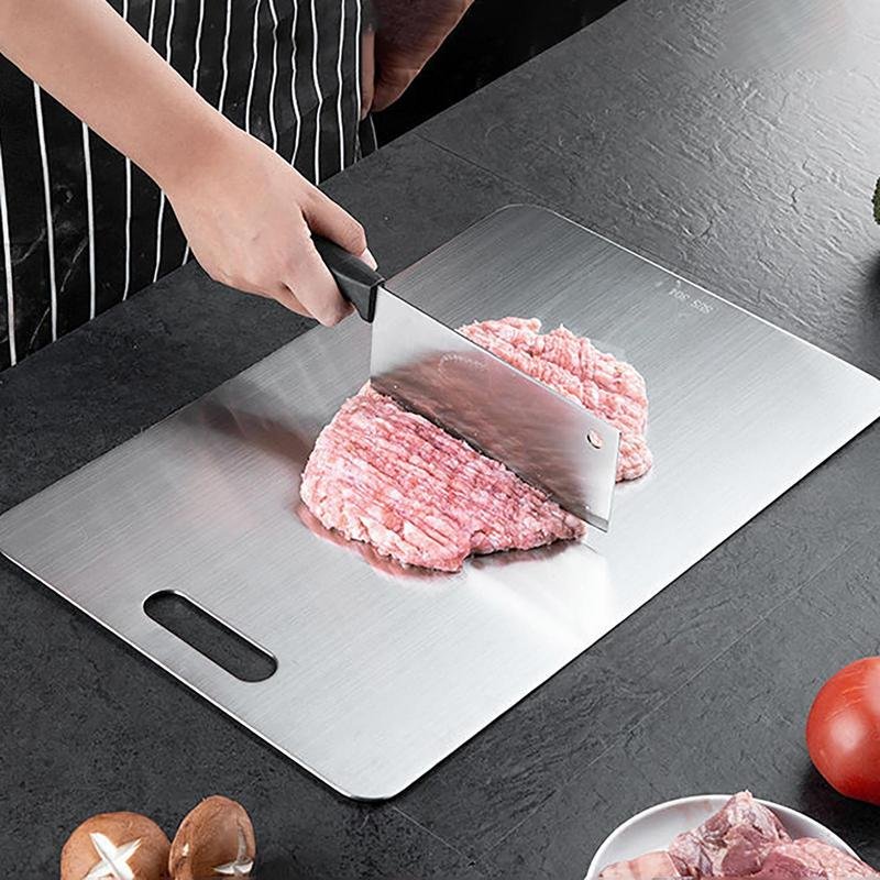 Planche à Découper En Acier Inoxydable 304, Double Face, Passe Au Lave Vaisselle Ideale Pour Viande Fruits Et Legumes 99155697 Planche à Découper En Acier Inoxydable 304, Double Face, Passe Au Lave Vaisselle Ideale Pour Viande Fruits Et Legumes 99155697