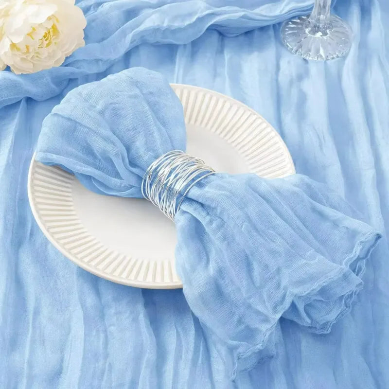 serviette de table boho bleu ciel