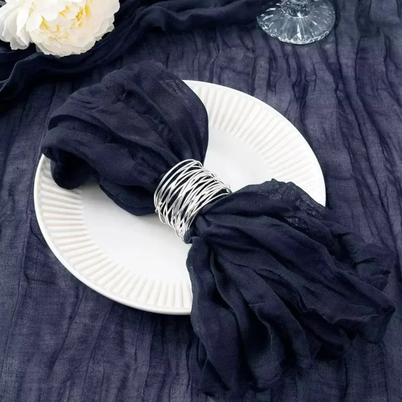 serviette de table boho bleu marine