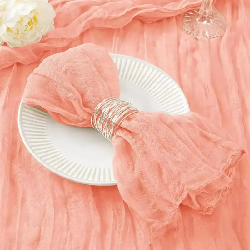 serviette de table boho rose pêche