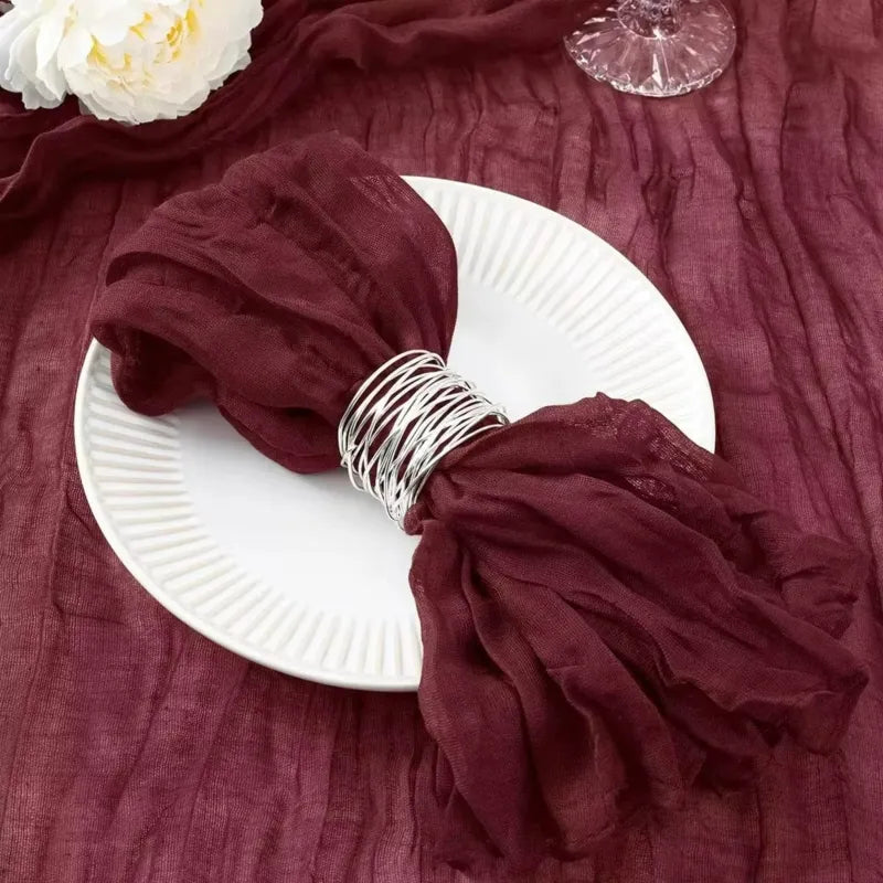 serviette de table boho ruge bordeaux