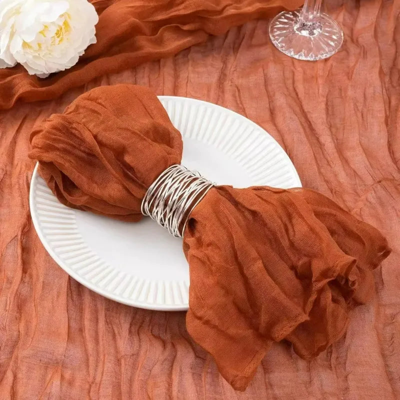 serviette de table boho rouge rouille