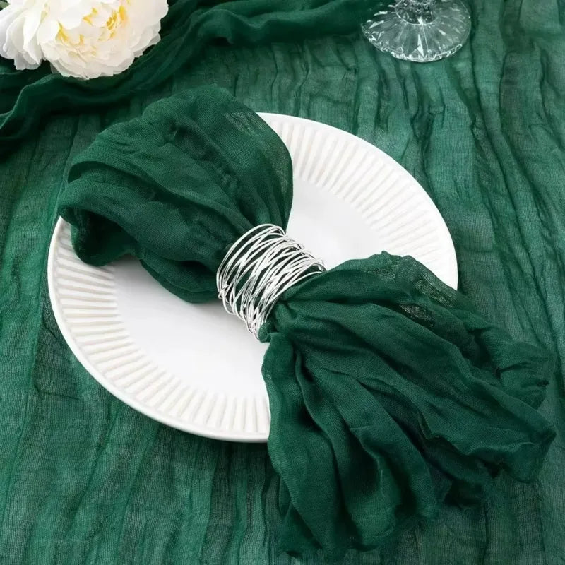 serviette de table boho vert foncé