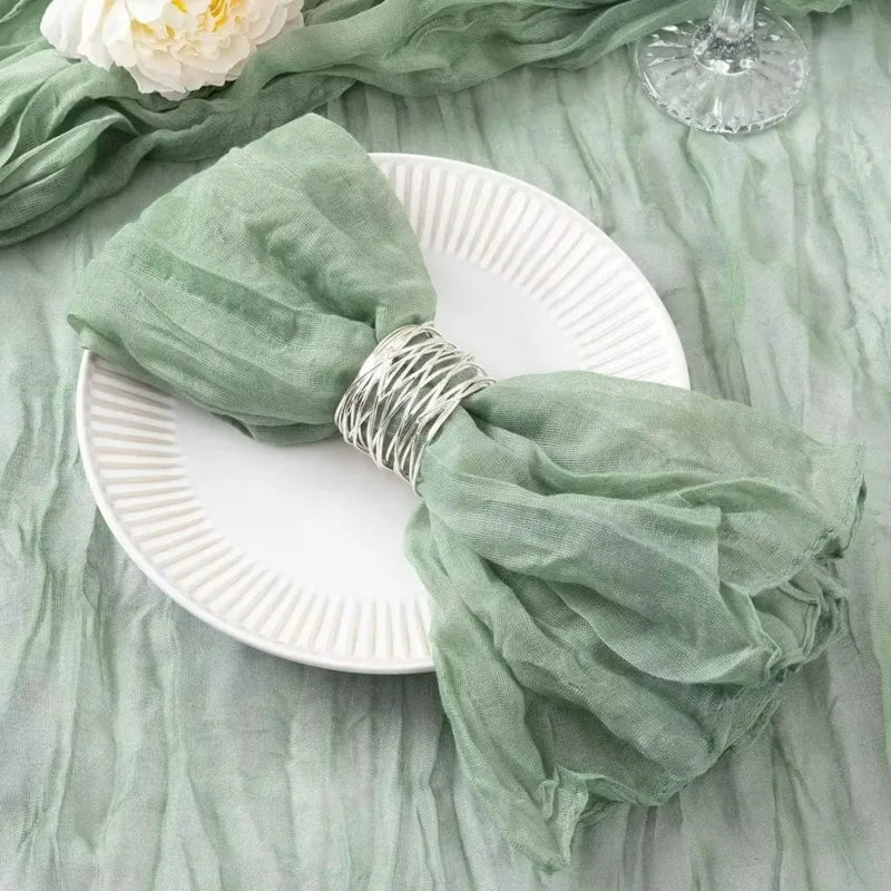 serviette de table boho vert