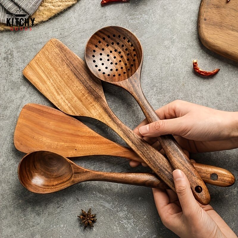 Ustensiles en Bois de Teck 🪵 | KitchyGoods
