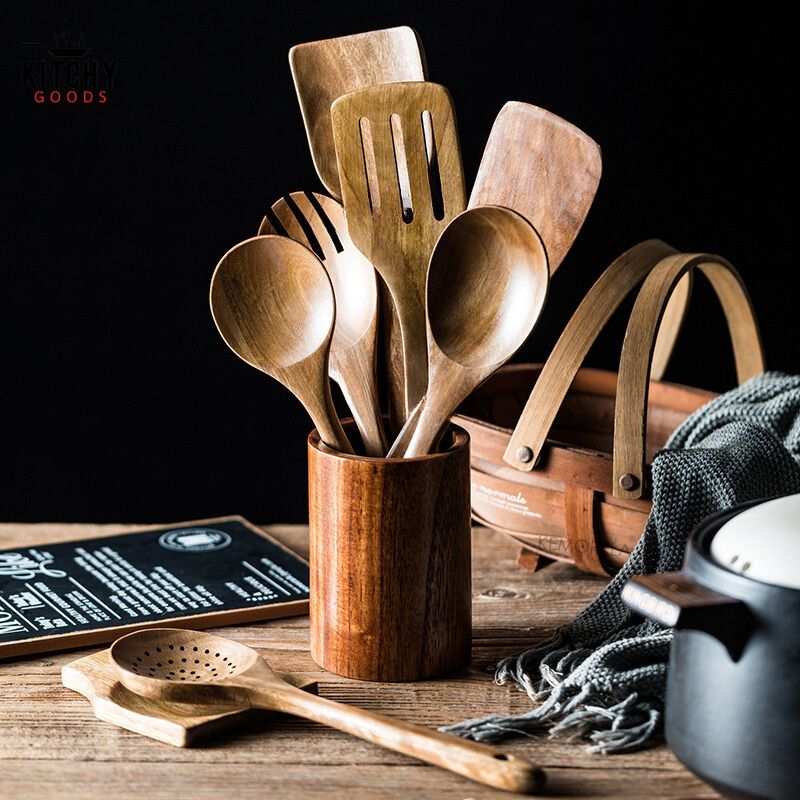 Ustensiles en Bois de Teck 🪵 | KitchyGoods