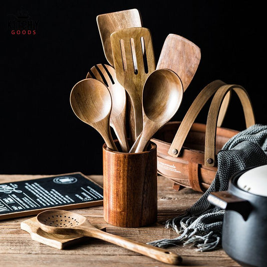 Ustensiles en Bois de Teck 🪵 | KitchyGoods