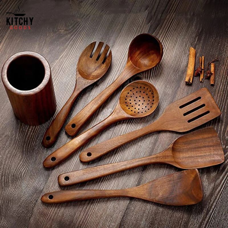 Ustensiles en Bois de Teck 🪵 | KitchyGoods