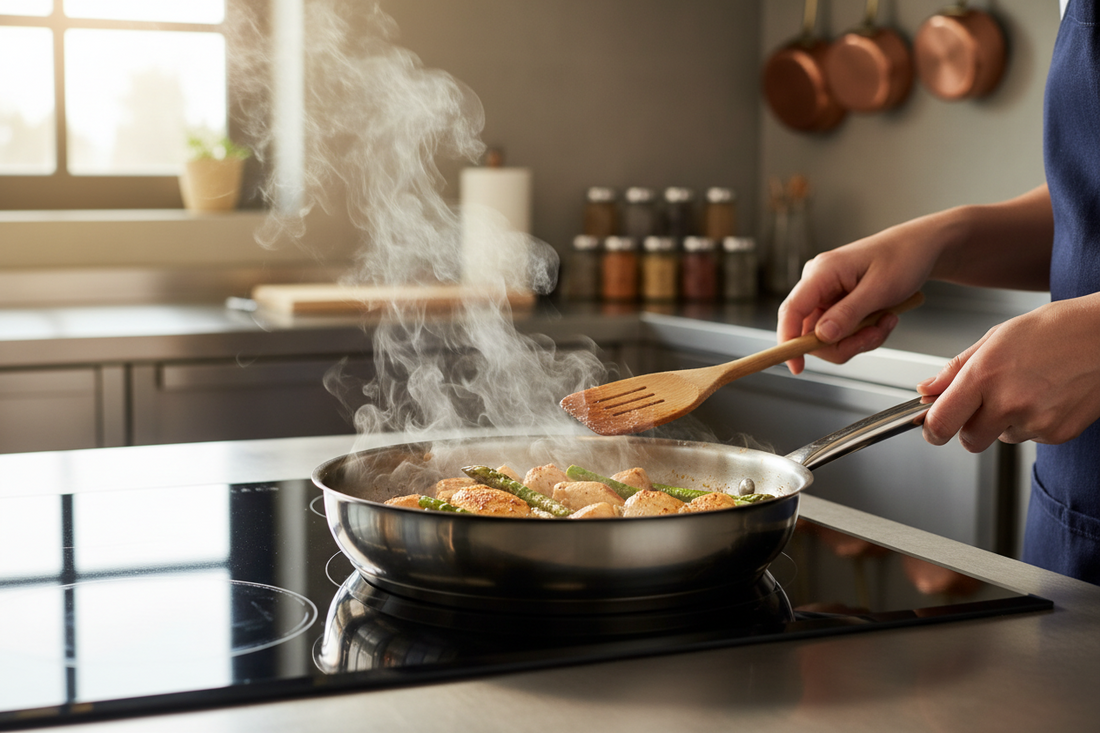 poêle en inox cuisson sans accroche