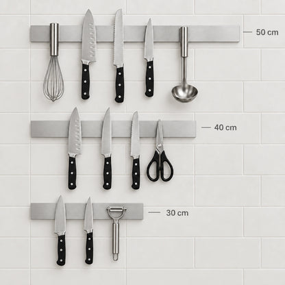 Comparaison des porte-couteaux aimantes muraux de 30, 40, et 50 cm