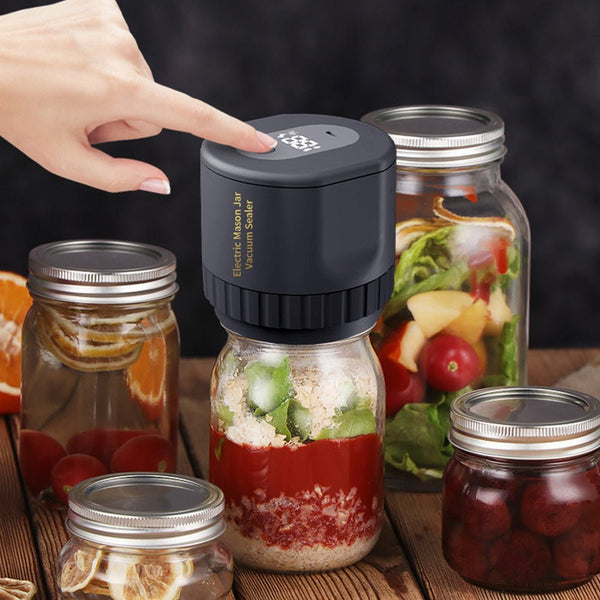 Kit Sous Vide Airtender : Pompe + 3 Couvercles Pour Bocaux Mason - Conservation 5x Plus Longue, Marinade Rapide - Compatible Weck, Kilner, Ikea