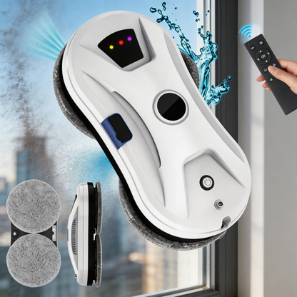 Robot nettoyeur de vitres avec pulvérisation automatique