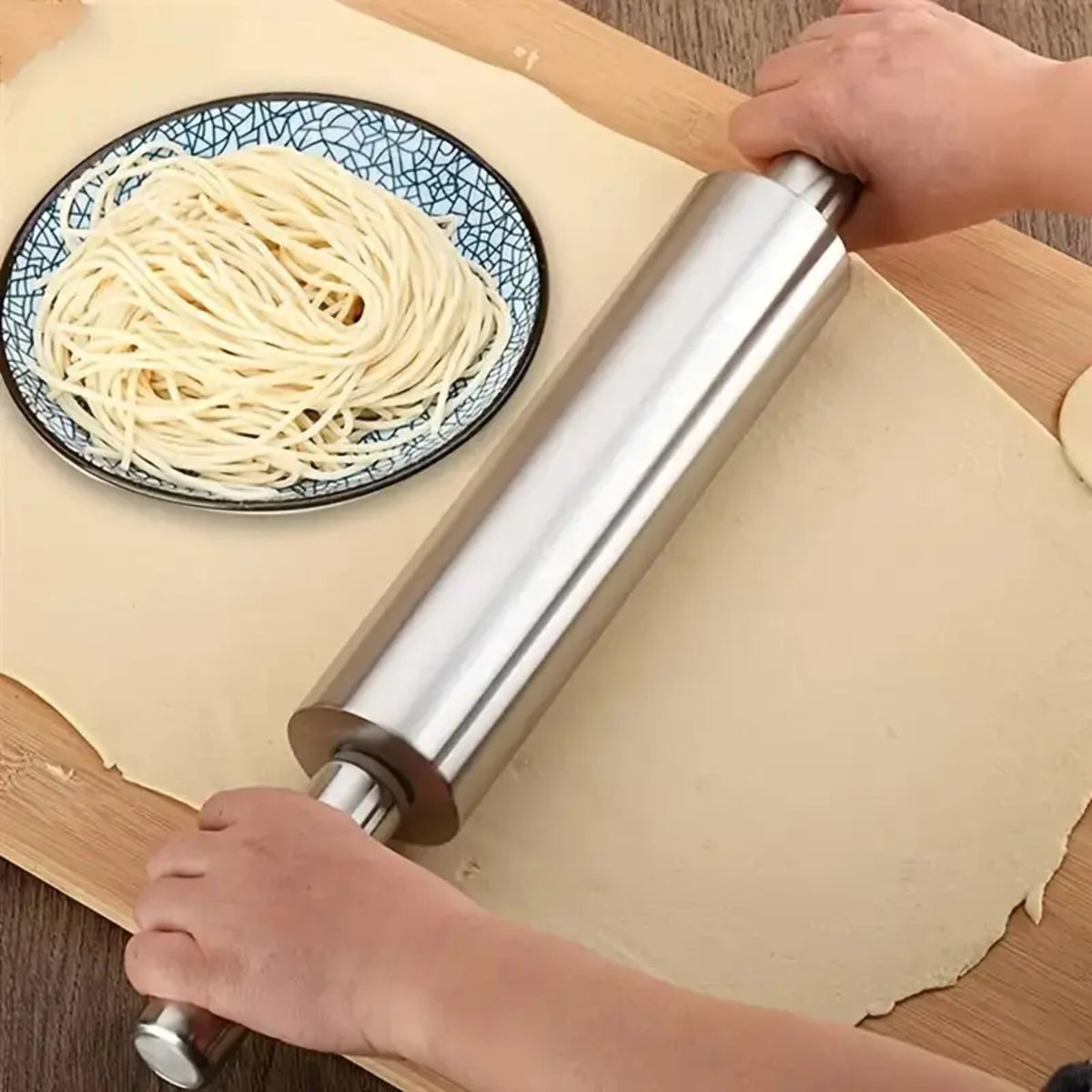rouleau à pâtisserie en acier inoxydable
