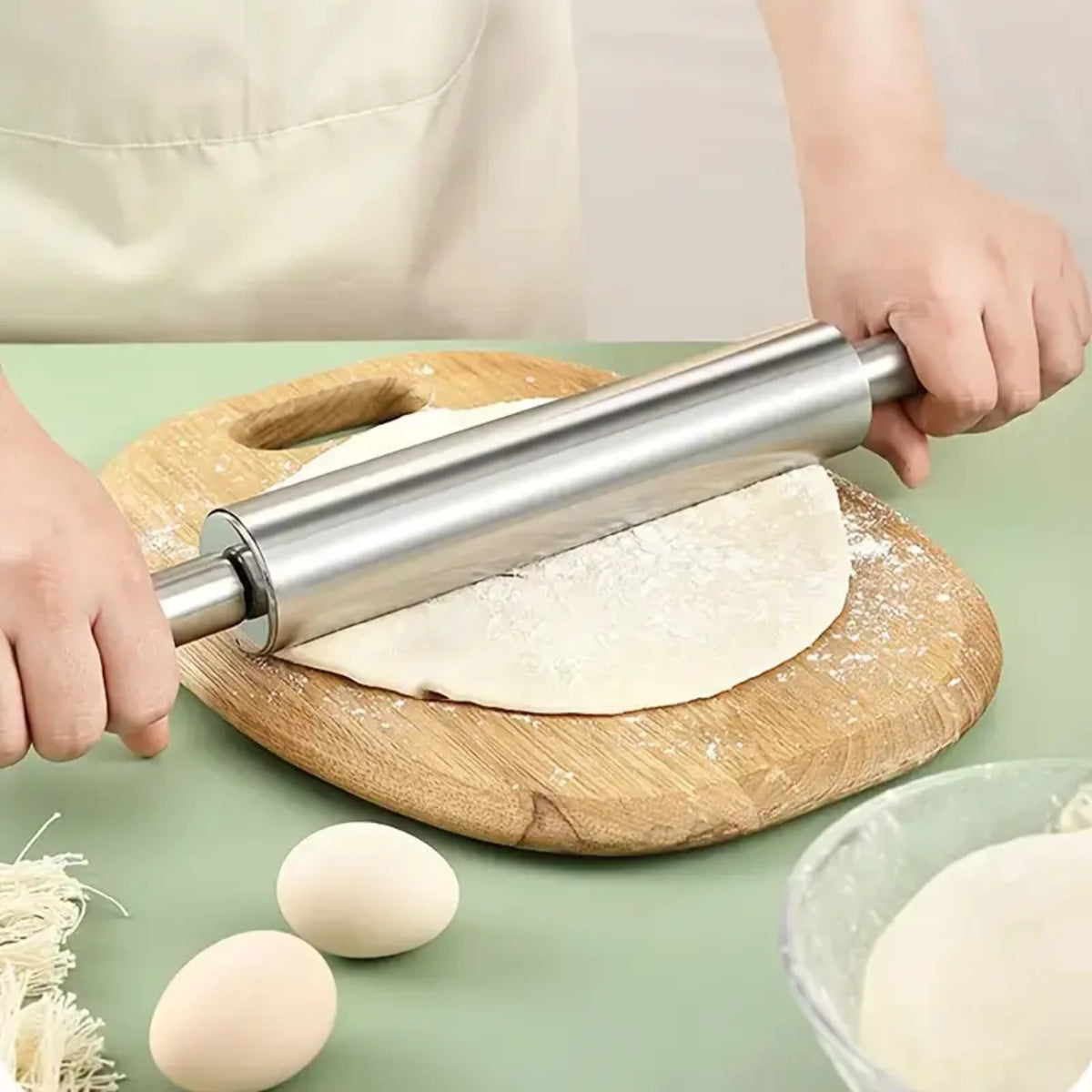 rouleau à pâtisserie inox