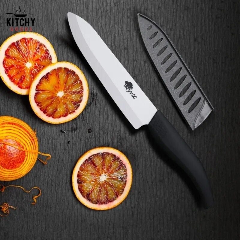 Couteau GENERIQUE Couteau à fruit / légumes en céramique zircone noire - 10  cm
