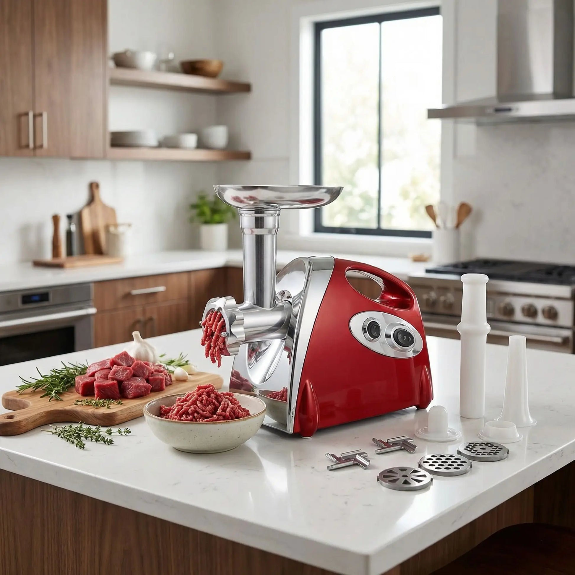 Hachoir à viande électrique rouge
