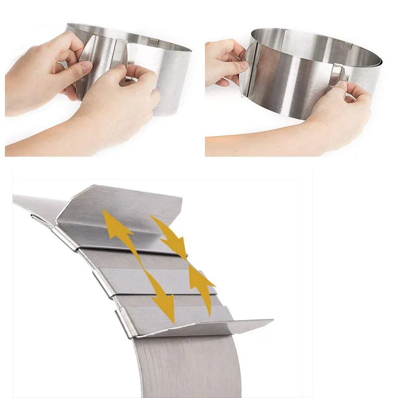 4smile Cercle à gâteau réglable en hauteur 20 cm - Anneau de cuisson en 4smile Cercle à gâteau réglable en hauteur 20 cm - Anneau de cuisson en