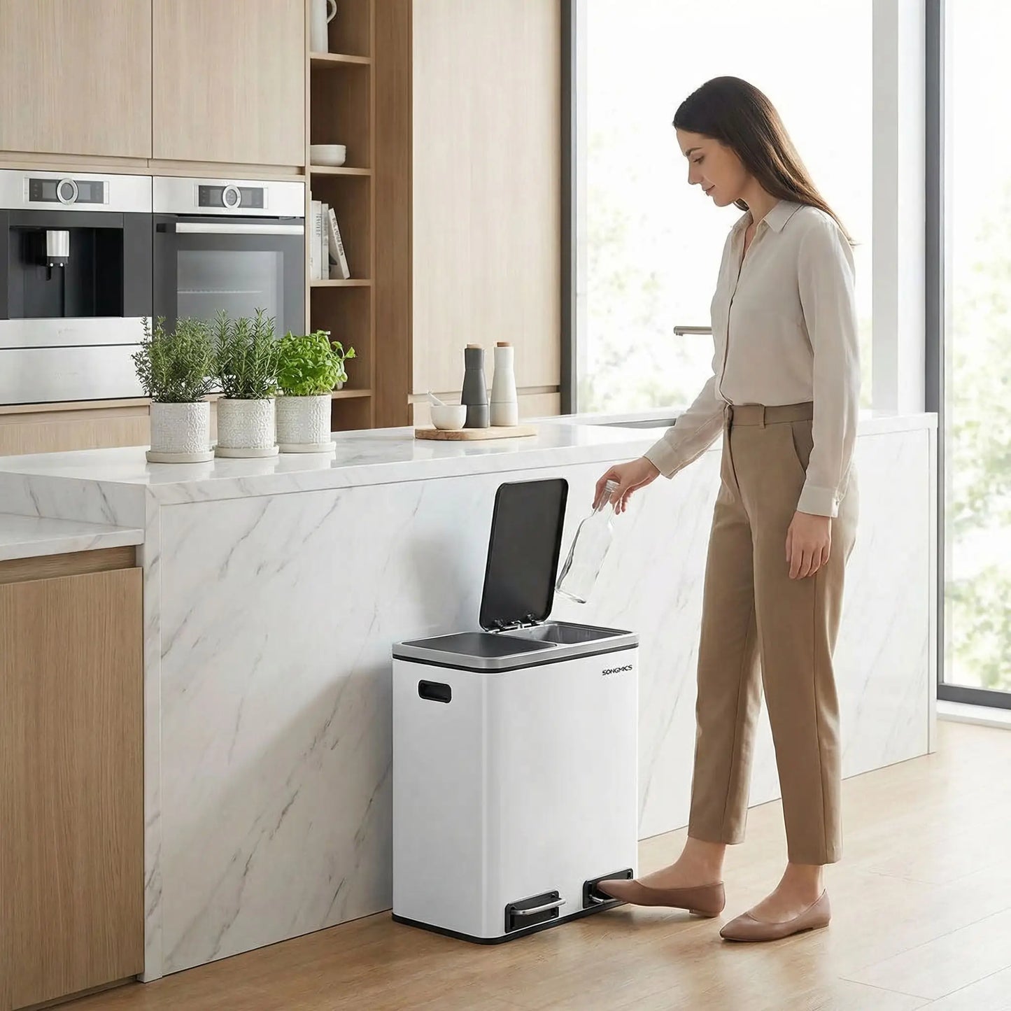 poubelle cuisine pédale tri sélectif