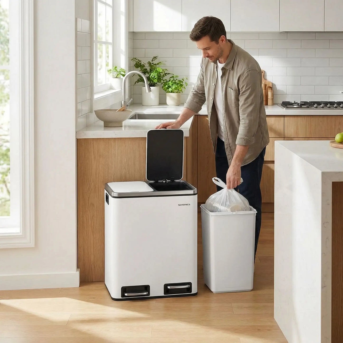 poubelle tri sélectif bacs amovibles 15 litres