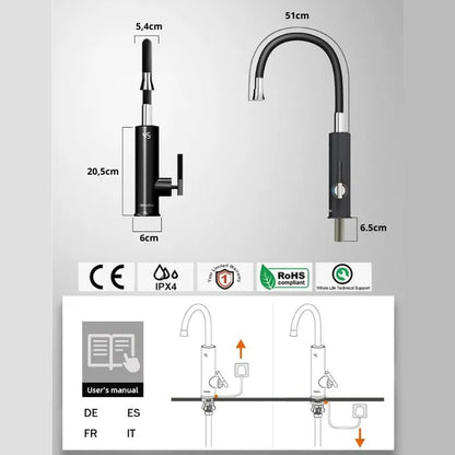 robinet chauffe eau dimension et taille