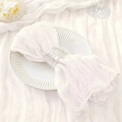 serviette de table boho blanc