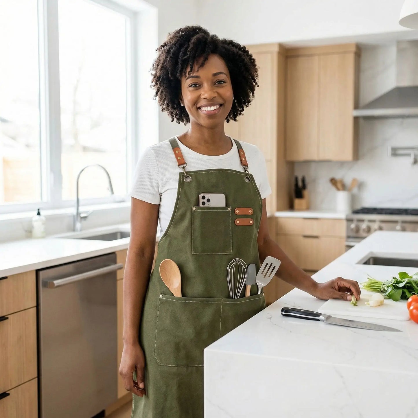 Tablier de cuisine homme et femme en tissu – Toile premium résistante et réglable