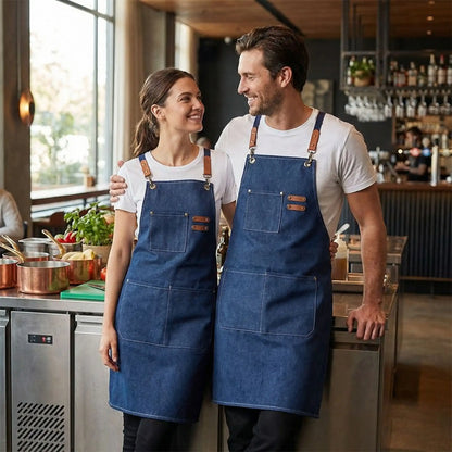 Tablier de cuisine homme et femme en tissu – Toile premium résistante et réglable