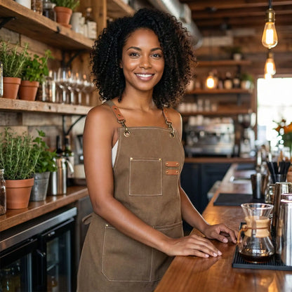 Tablier de cuisine homme et femme en tissu – Toile premium résistante et réglable