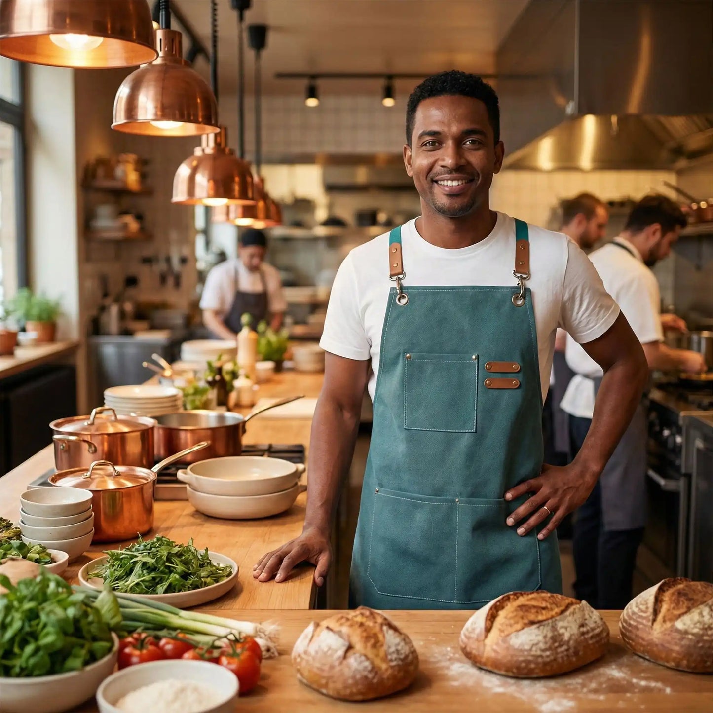 Tablier de cuisine homme et femme en tissu – Toile premium résistante et réglable