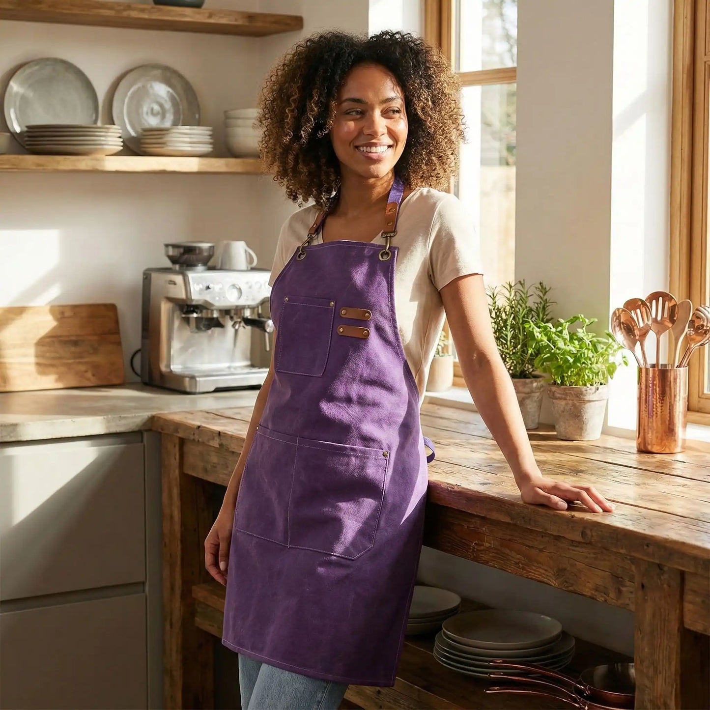 Tablier de cuisine homme et femme en tissu – Toile premium résistante et réglable