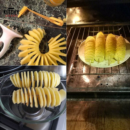 Coupe-pommes de terre manuel en spirale, trancheur de légumes et