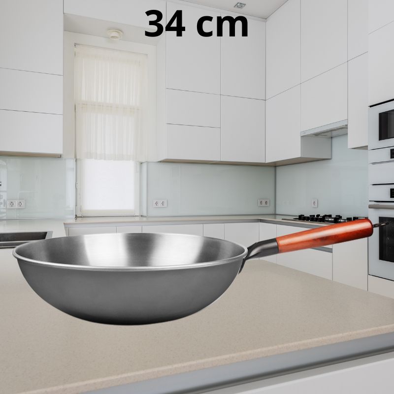 wok anti adhésif diamètre 34 cm